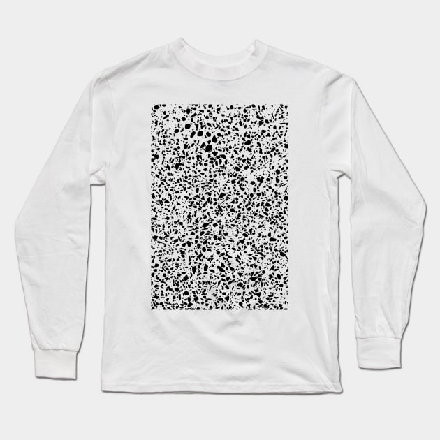 Black and White Dalmation Pattern Long Sleeve T-Shirt by fivemmPaper